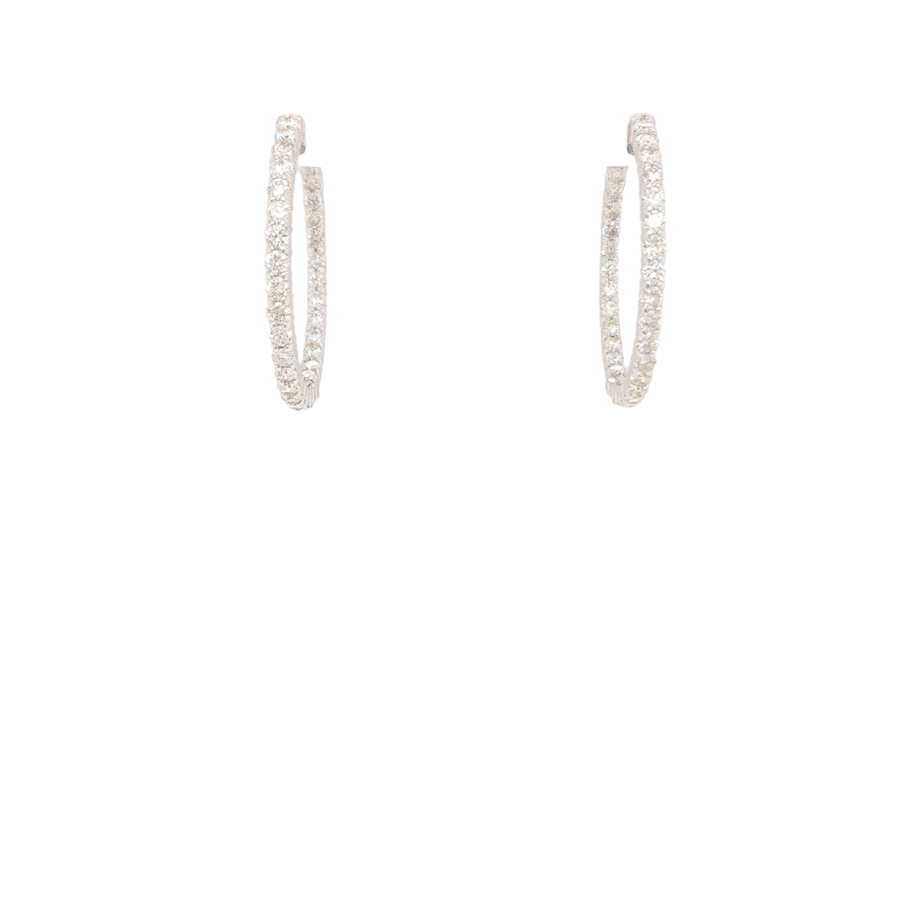 Ladies Diamond Hoop Earrings 3.00 Carats