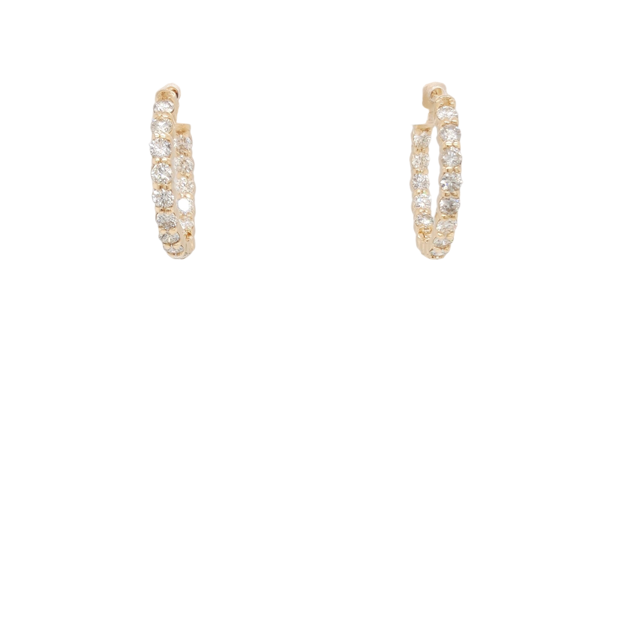 Ladies Diamond Hoop Earrings 2.50 Carats
