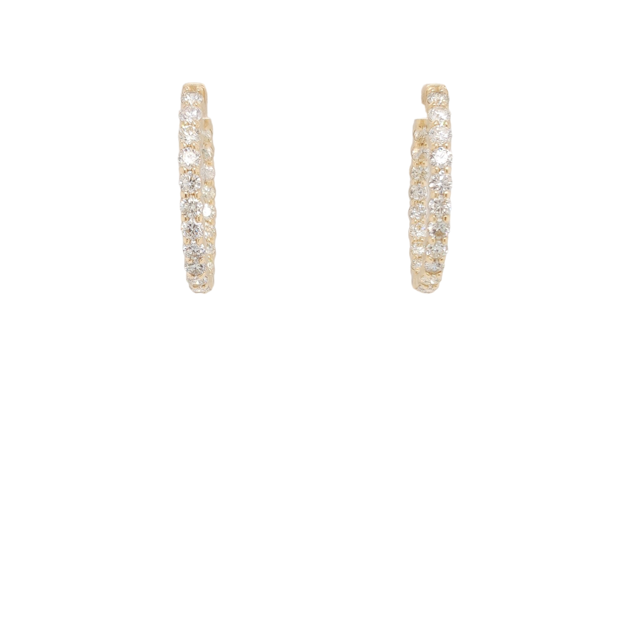Ladies Diamond Hoop Earrings 5.00 Carats