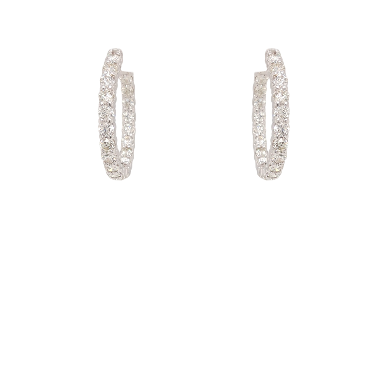 Ladies Diamond Hoop Earrings 5.00 Carats