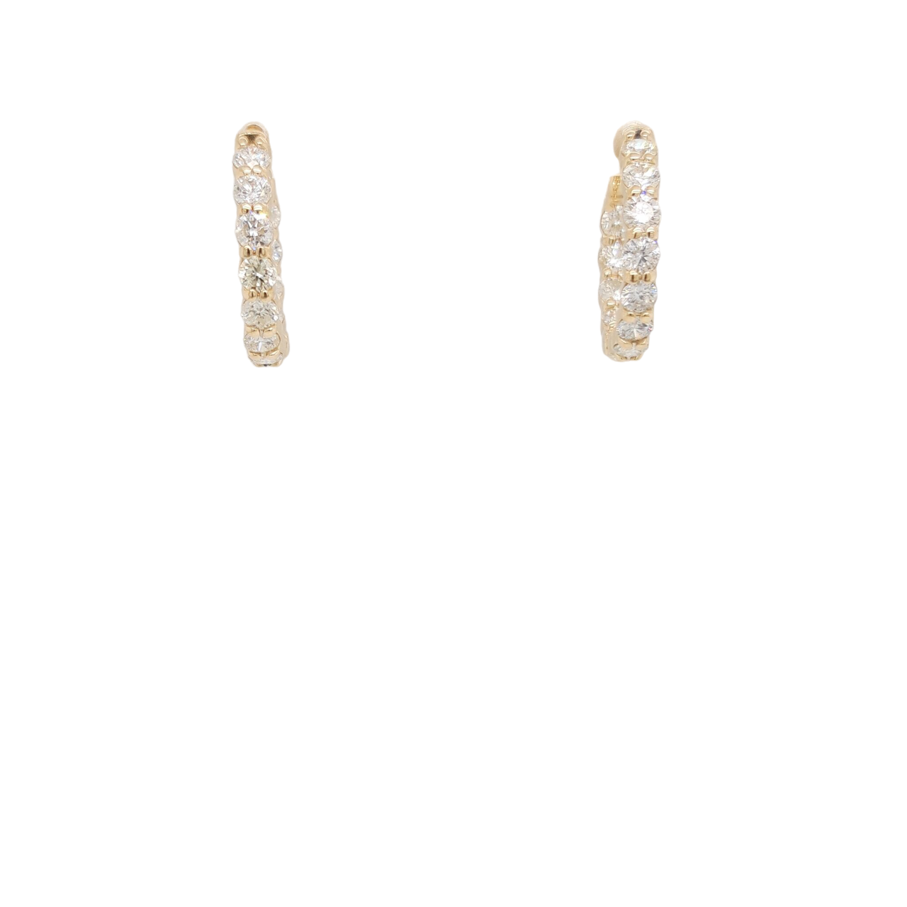 Ladies Diamond Hoop Earrings 3.50 Carats