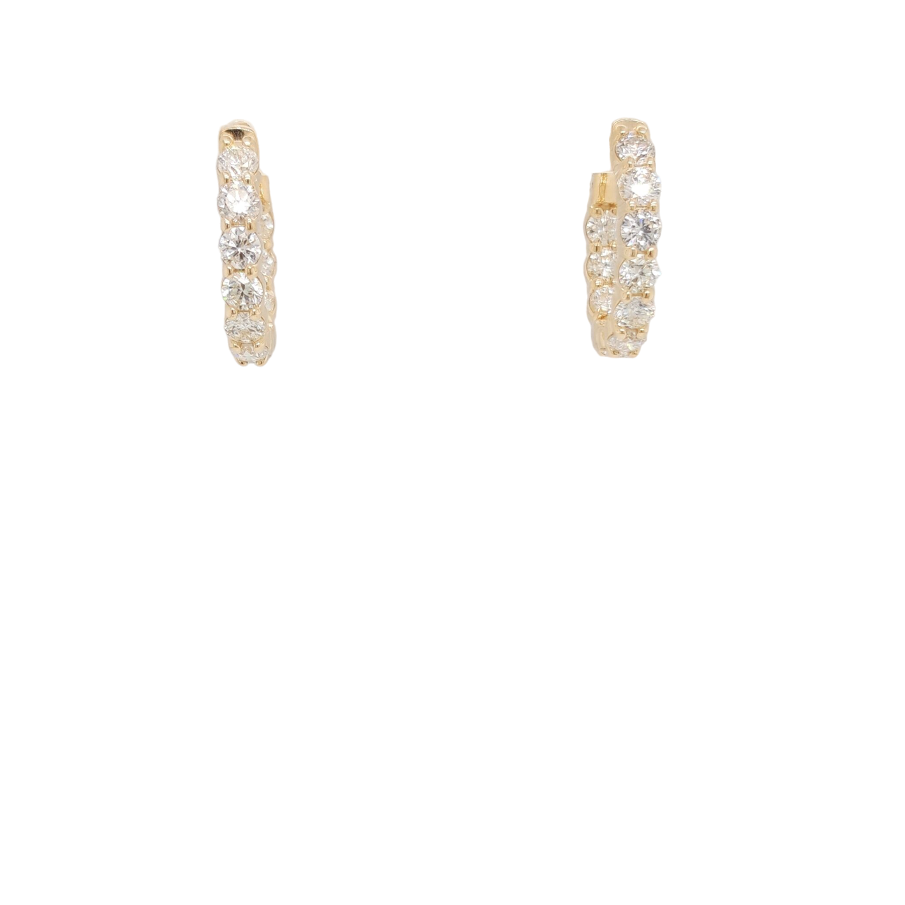 Ladies Diamond Hoop Earrings 4.00 Carats