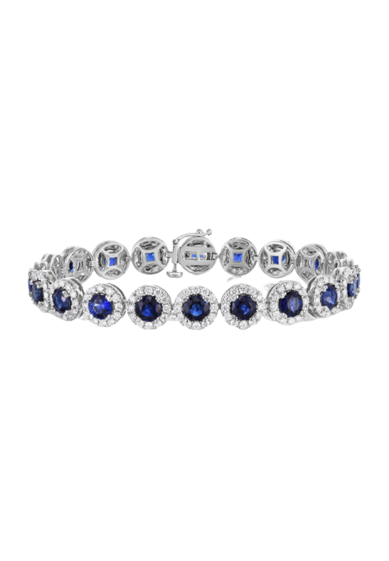 Ladies Sapphire and Diamond Bracelet 12.52 Carats Sapphires