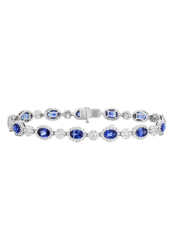 Ladies Sapphire and Diamond Bracelet 7.50 Carats Sapphires
