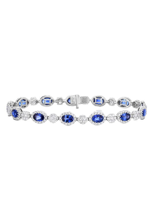 Ladies Sapphire and Diamond Bracelet 7.50 Carats Sapphires