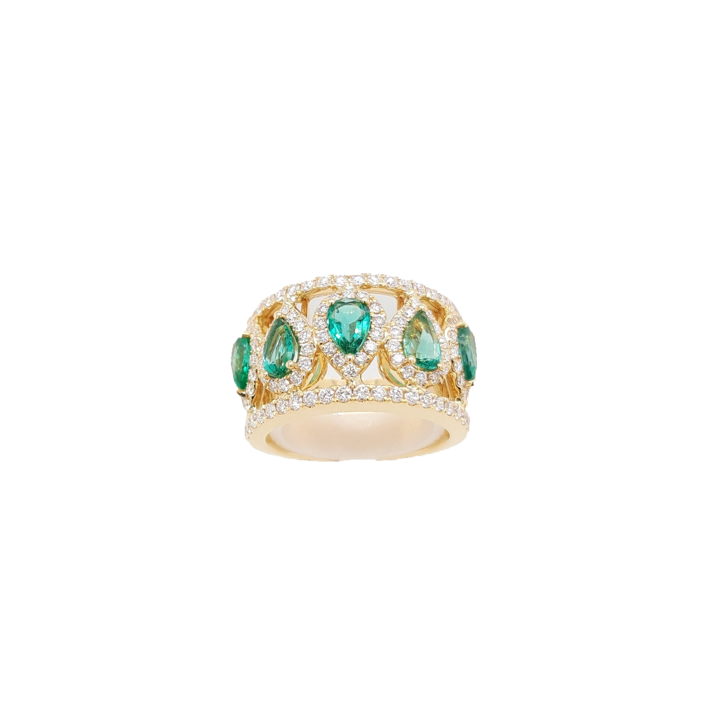 Ladies Diamond and Emerald Ring 1.58 Carats
