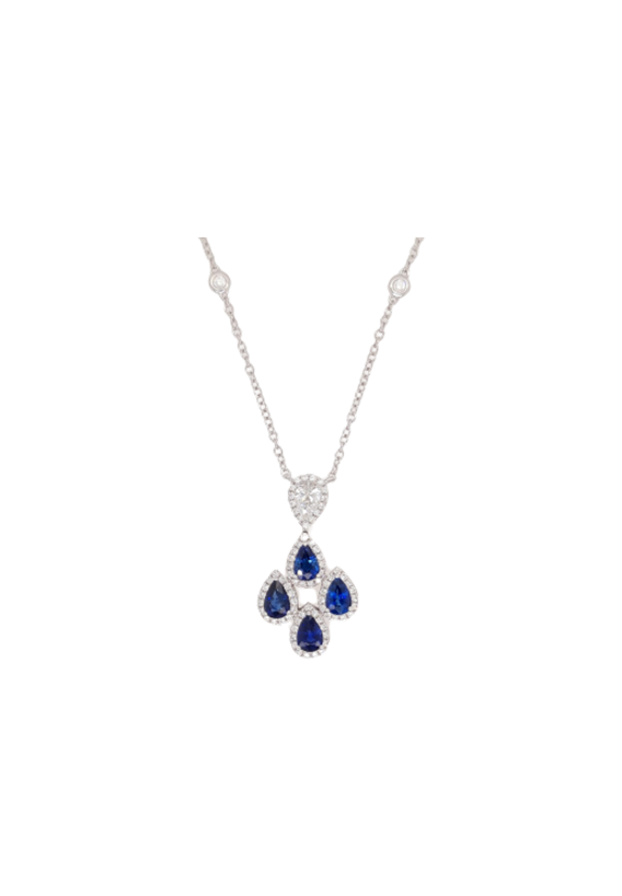 Ladies Diamond and Sapphire Necklace 2.27 Carats