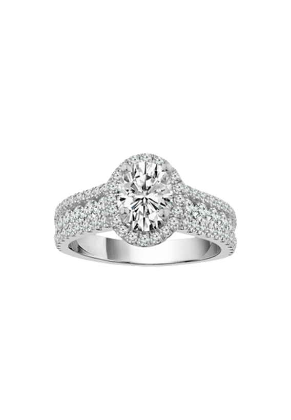 Ladies Diamond Engagement Ring Total 2.00 Carats