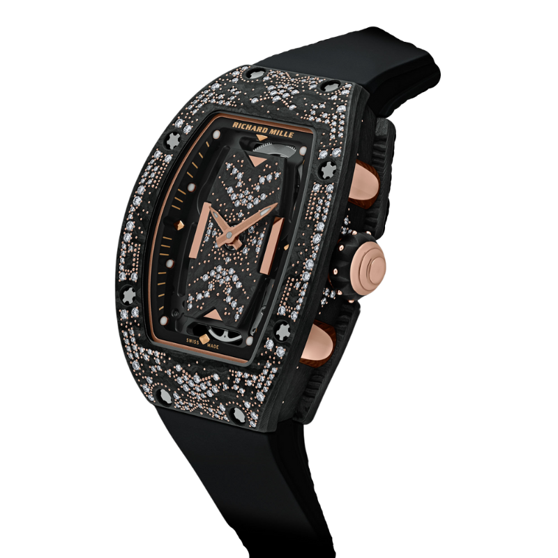 RM 07 01 Misty Night Automatic Black Rubber Strap Carbon Case