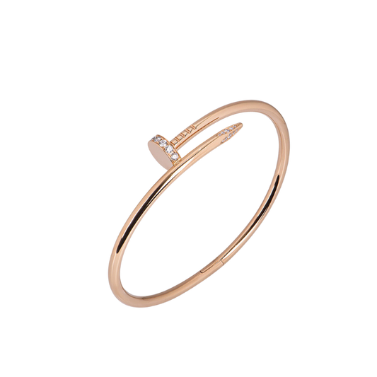 Juste Un Clou Half Diamond Nail Rose Gold Complete with Box and Papers 3/2020 Size 17
