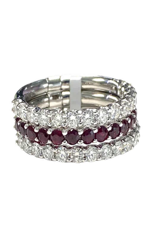 Ladies Ruby and Diamond Ring 0.91 Carats Rubies