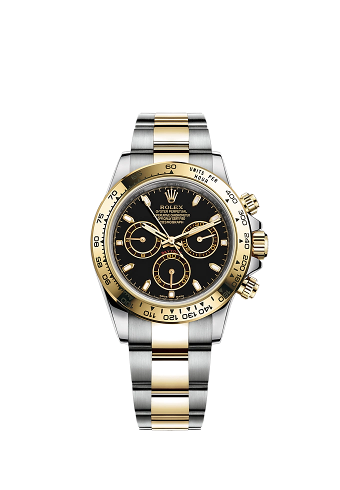 Cosmograph Daytona 40MM Oyster Bracelet Yellow Gold With a Black Dial Yellow Gold Bezel With Engraved Tachymetric Scale