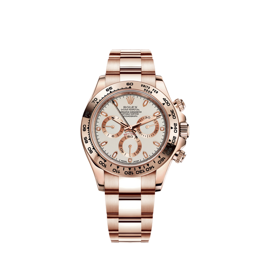 Cosmograph Daytona 40MM Oyster Bracelet Ivory Dial 18 CT Everose Gold Bezel With Engraved Tachymetric Scale