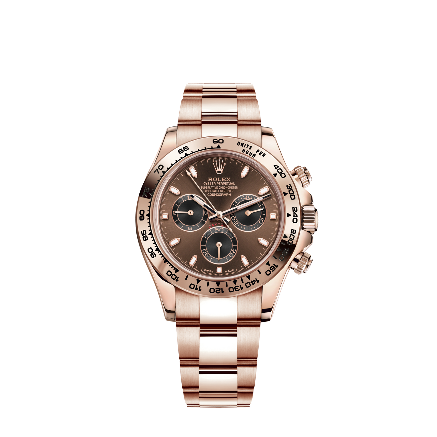 Cosmograph Daytona 40MM Oyster Bracelet Chocolate and Black Dial 18 CT Everose Gold Bezel With Engraved Tachymetric Scale