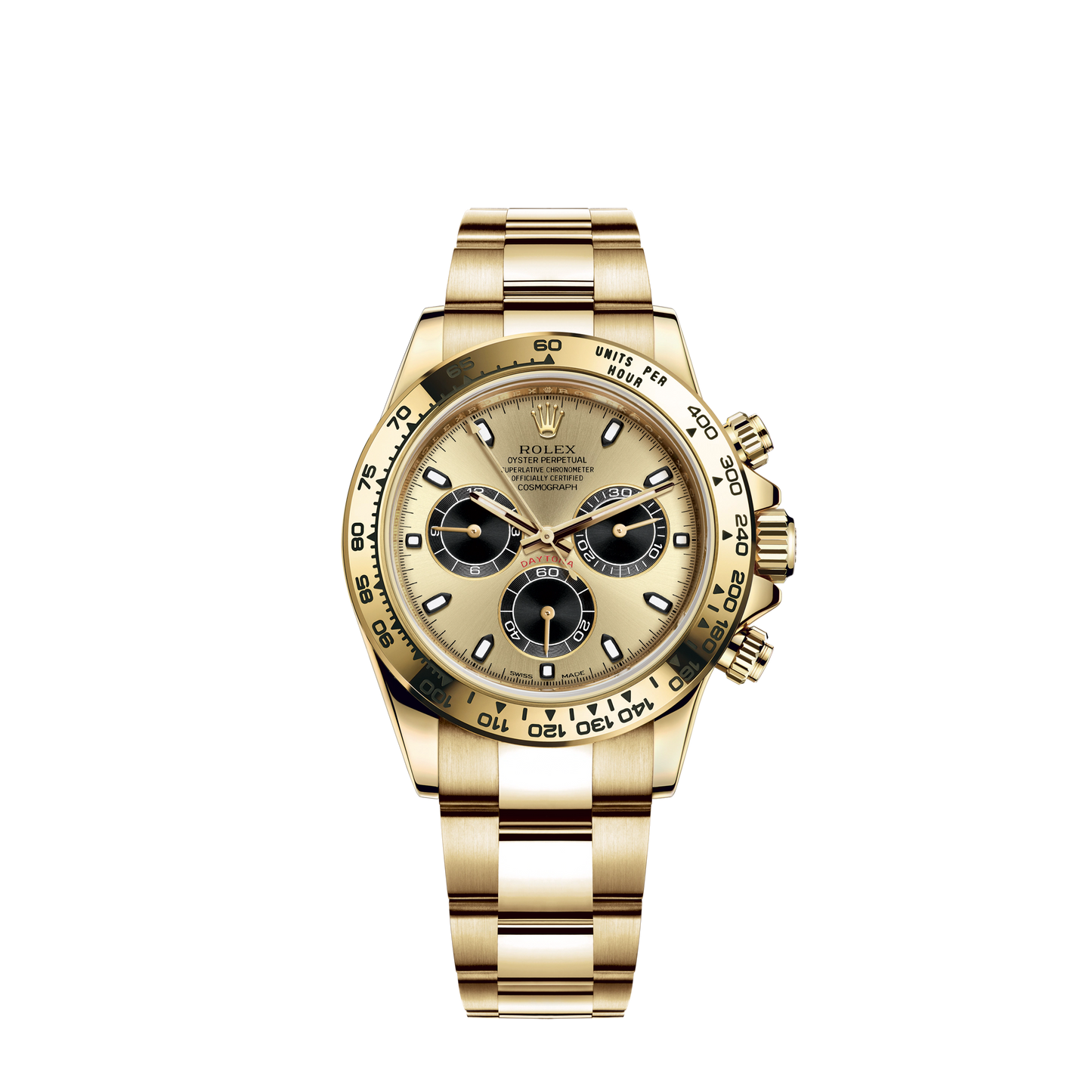 Cosmograph Daytona 40MM Oyster Bracelet Golden and Black Dial 18 CT Yellow Gold Bezel With Engraved Tachymetric Scale
