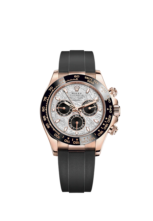 Cosmograph Daytona 40MM Oysterflex Bracelet Meteorite and Black Dial Black Cerachrom Bezel With Tachymetric Scale and Rose Gold Case