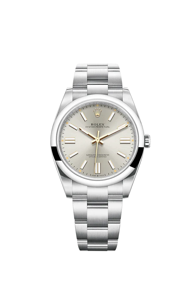 Oyster Perpetual 41 41MM Oyster Bracelet Silver Dial Domed Bezel