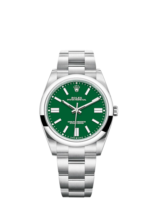 Oyster Perpetual 41 41MM Oyster Bracelet Green Dial Domed Bezel