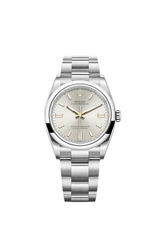 Oyster Perpetual 36 36MM Oyster Bracelet Silver Dial Domed Bezel