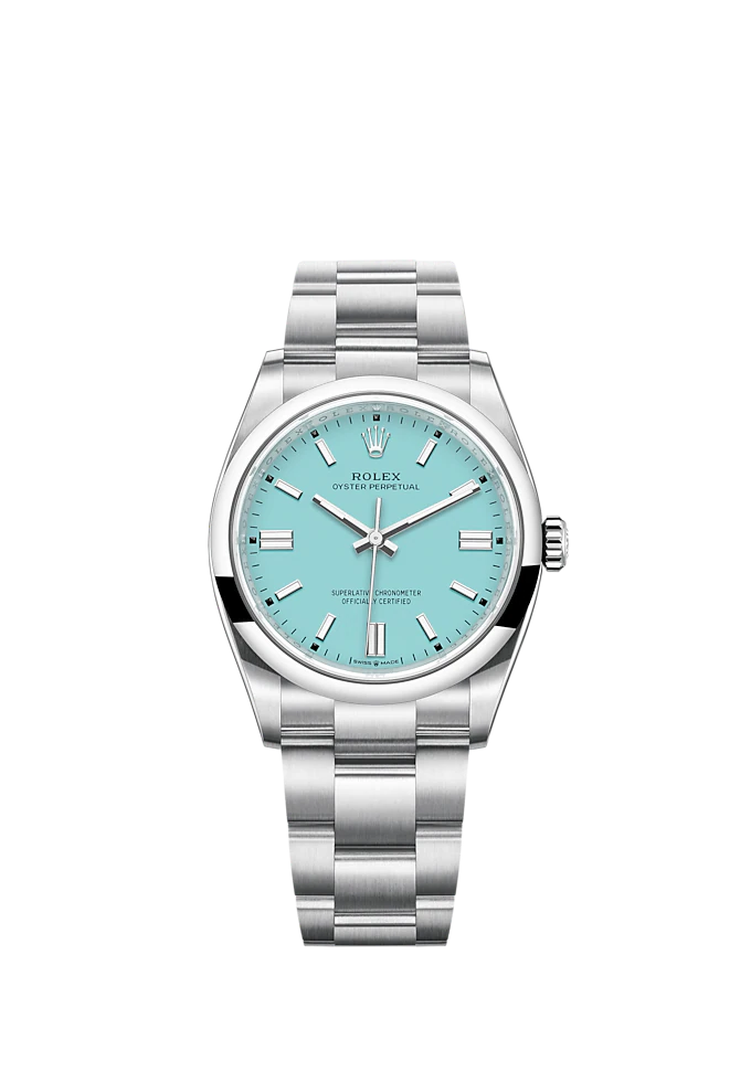 Oyster Perpetual 36 36MM Oyster Bracelet Turquoise Blue Dial Domed Bezel