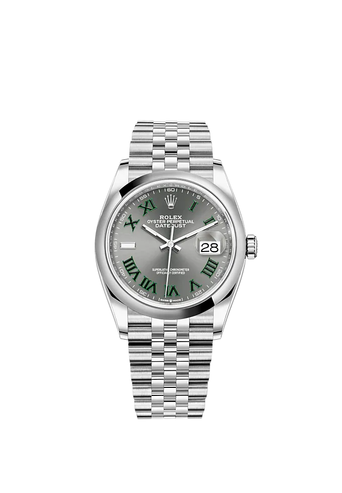 Datejust 36 36mm Oystersteel Jubilee Bracelet with Slate Dial Domed Bezel