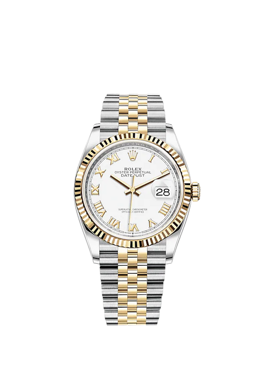 Rolex Datejust 36 Steel & Yellow Gold Black Diamond Dial Women's Watch  M126233-0021