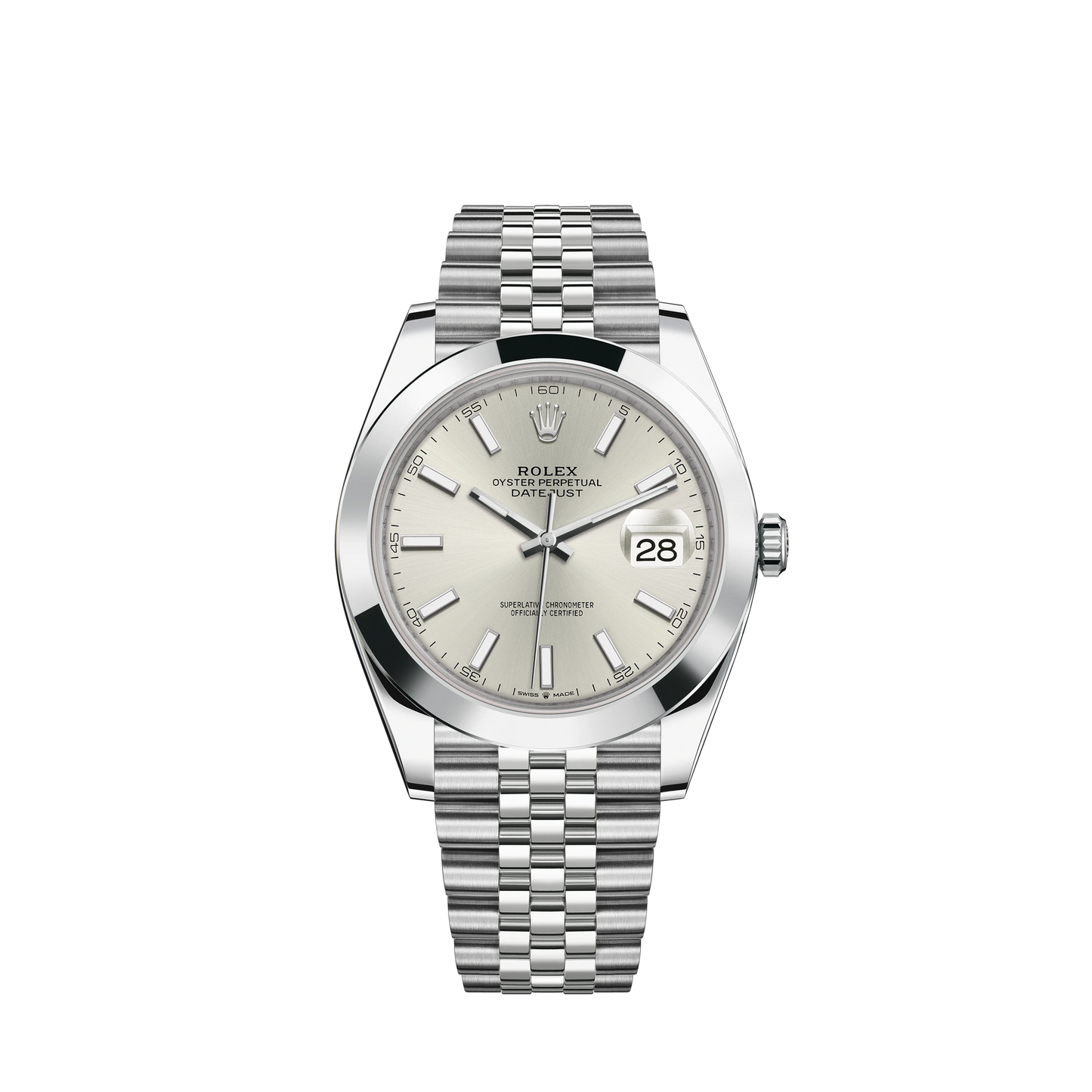 Datejust 41 41mm Jubilee Bracelet Oystersteel with Silver Dial Oystersteel Bezel