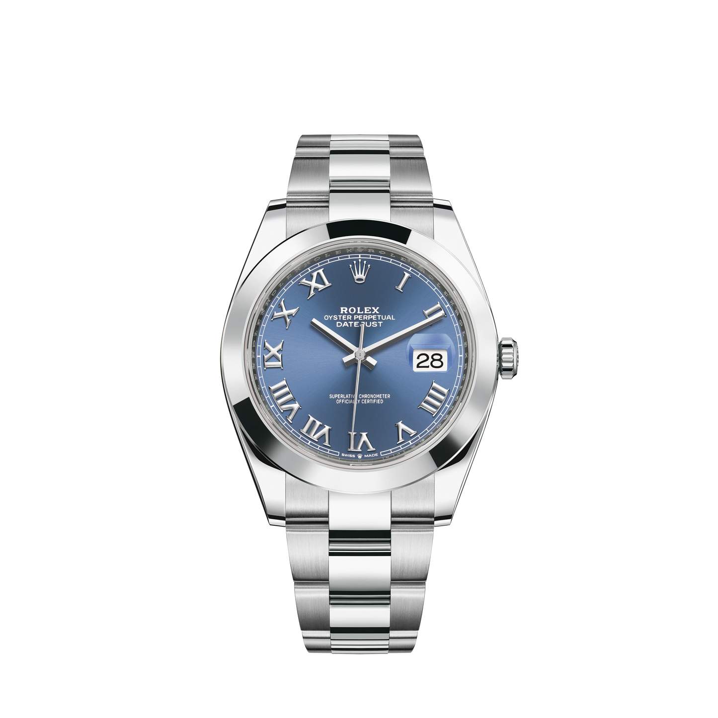 Datejust 41 41mm Oyster Bracelet Oystersteel with Azzurro-Blue Dial Oystersteel Bezel