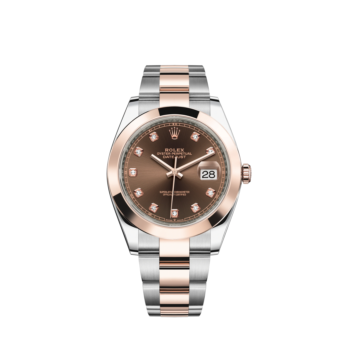 Datejust 41 41mm Oyster Bracelet Oystersteel and Everose Gold with Chocolate Diamond-Set Dial Everose Gold Bezel