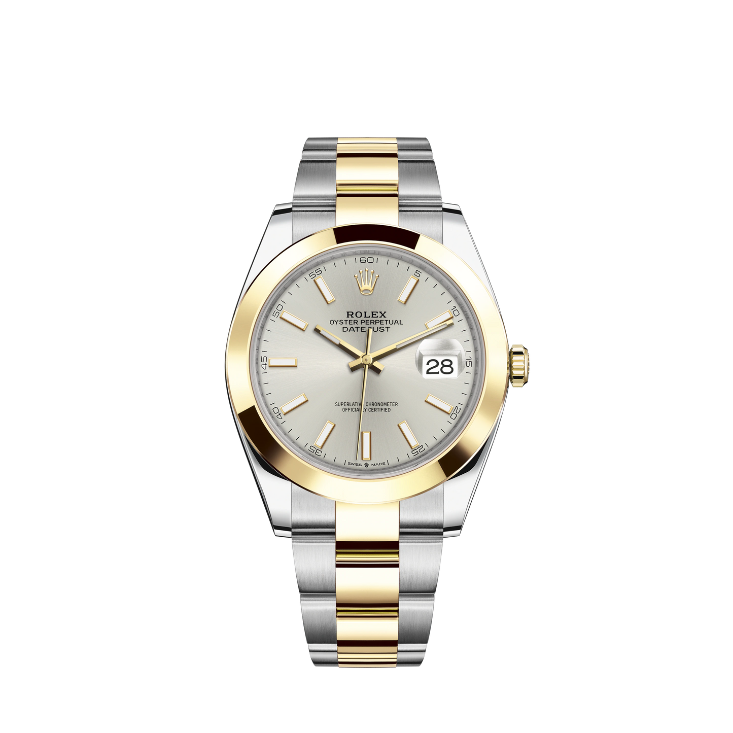 Datejust 41 41mm Oyster Bracelet Oystersteel and Yellow Gold with Silver Dial Yellow Gold Bezel