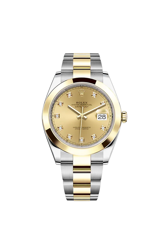 Datejust 41 41mm Oyster Bracelet Oystersteel and Yellow Gold with Champagne-Colour Diamond-Set Dial Yellow Gold Bezel