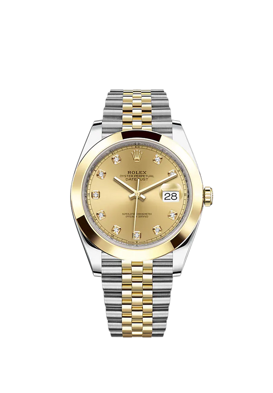 Datejust 41 41mm Jubilee Bracelet Oystersteel and Champagne-Colour Diamond-Set Dial Yellow Gold Bezel