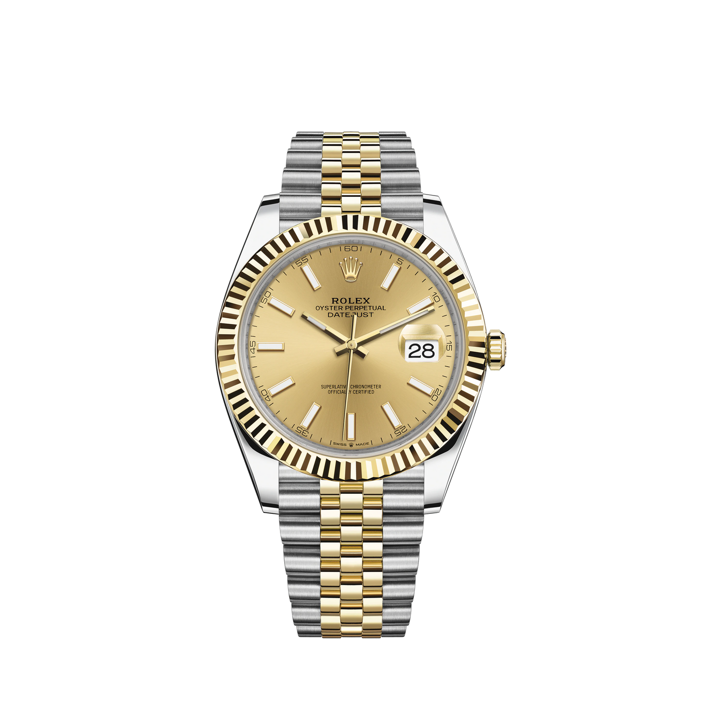 Datejust 41 41mm Jubilee Bracelet Oystersteel and Yellow Gold with Champagne-Colour Dial Fluted Bezel