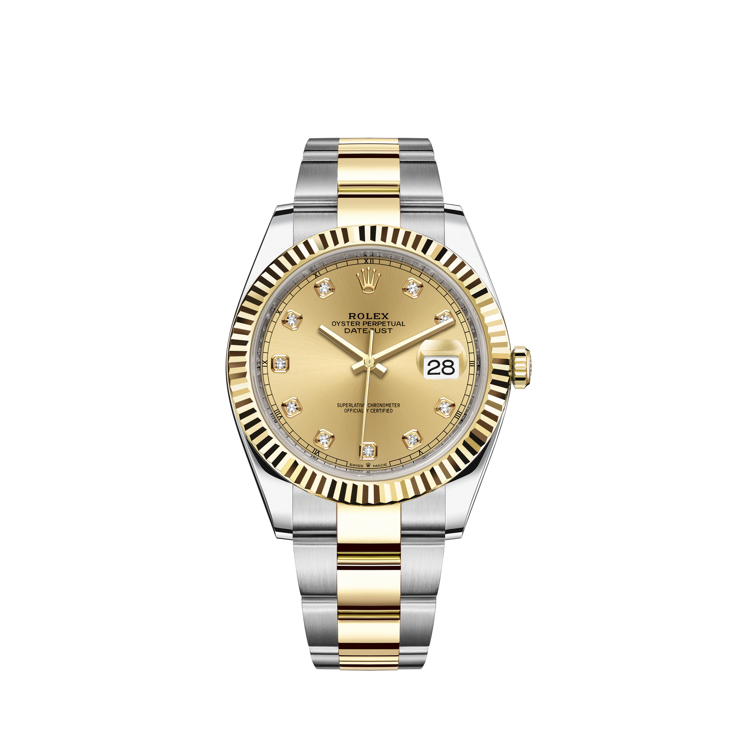 Datejust 41 41mm Oyster Bracelet Oystersteel and Yellow Gold with Champagne-Colour Diamond-Set Dial Fluted Bezel