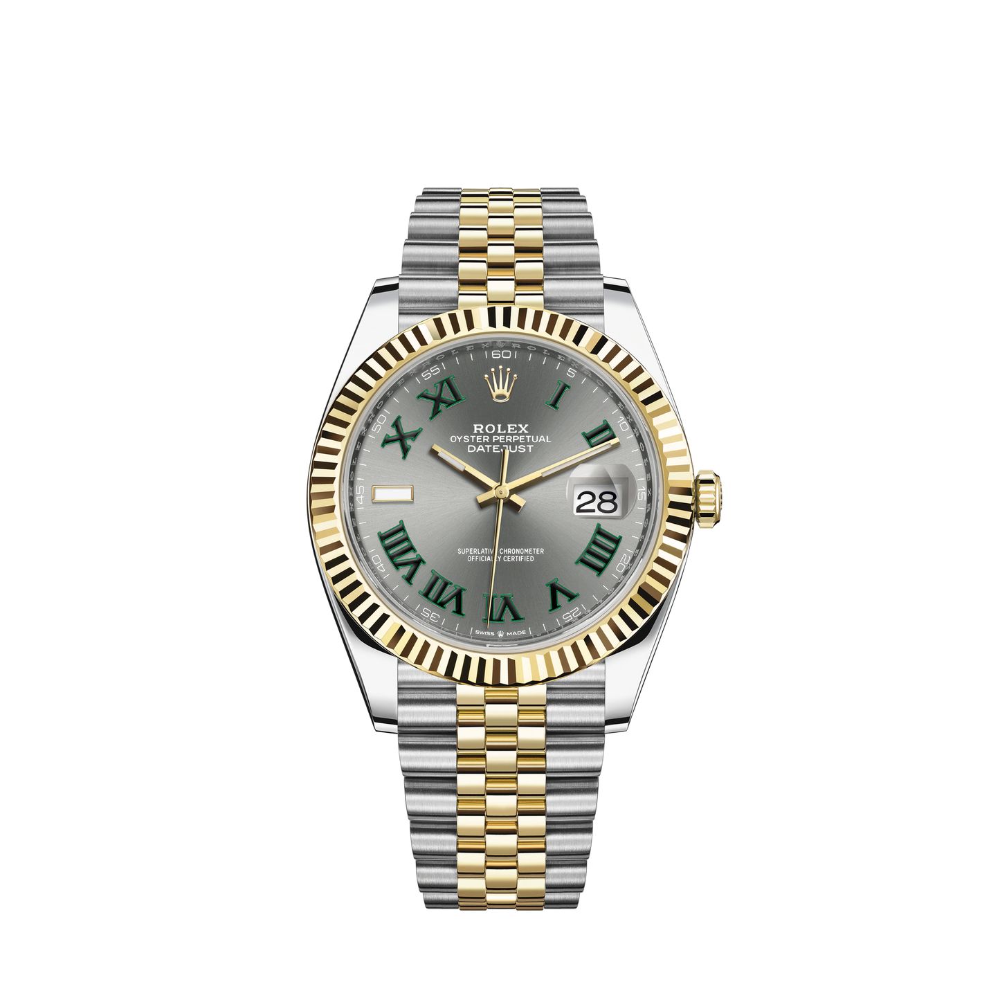 Datejust 41 41mm Jubilee Bracelet Oystersteel and Yellow Gold with Slate Dial Fluted Bezel