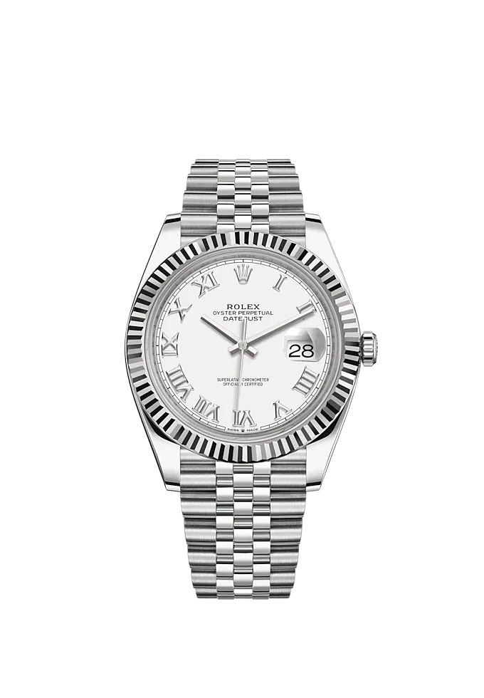 Datejust 41 41mm Jubilee Bracelet Oystersteel and White Gold with Whit TPT Timepiece Trading