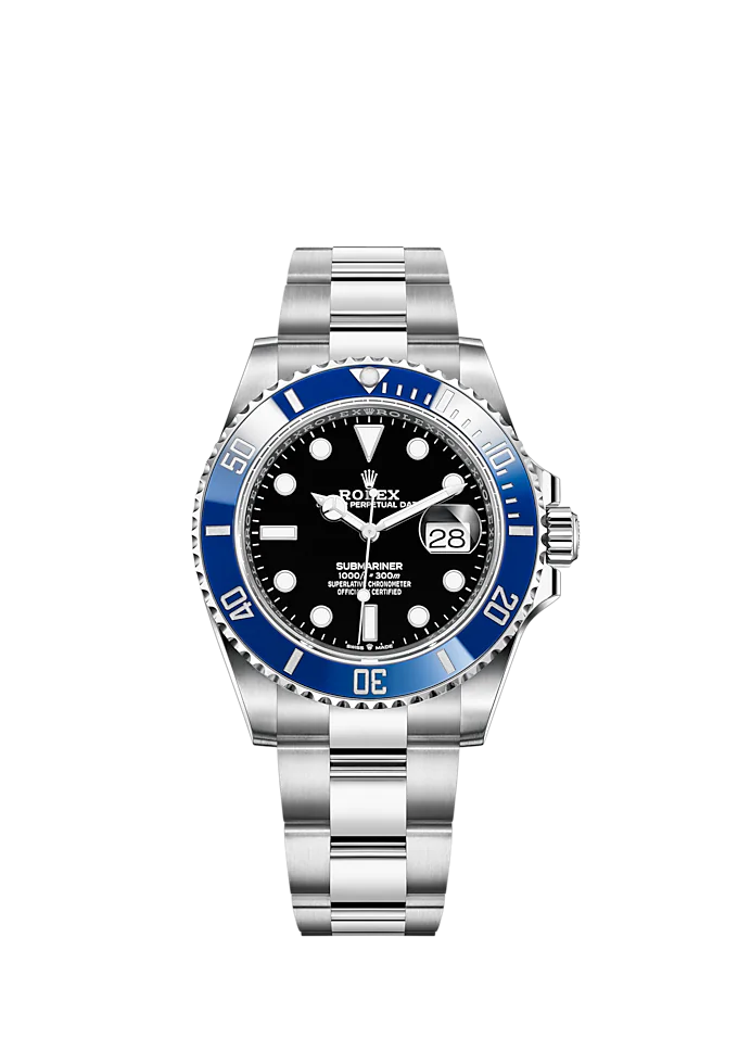 Submariner Date 41mm Oyster Bracelet and 18 CT white Gold with Black Dial Cerachrom Unidirectional Rotatable Bezel