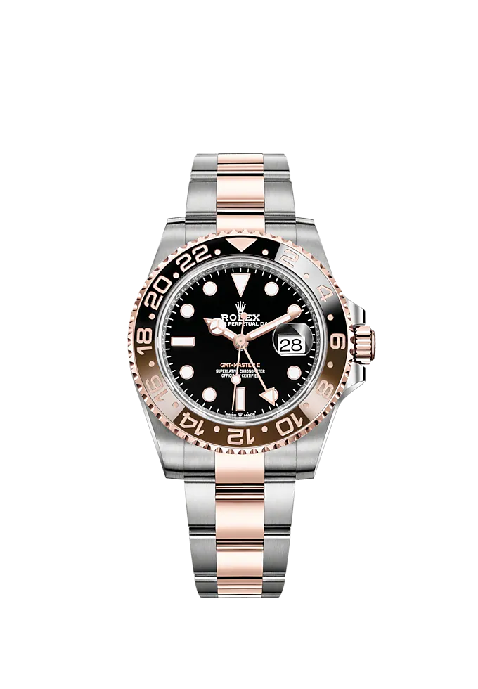 GMT-Master II 40mm Oyster Bracelet Oystersteel and Everose Gold with Black Dial 24-Hour Rotatable Bezel