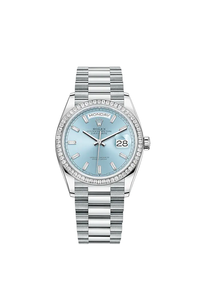 Day-Date 36mm President Bracelet with Ice Blue Diamond-Set Dial Diamond-Set Bezel