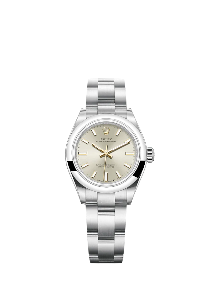 Oyster Perpetual 28 28MM Oyster Bracelet Silver Dial Domed Bezel