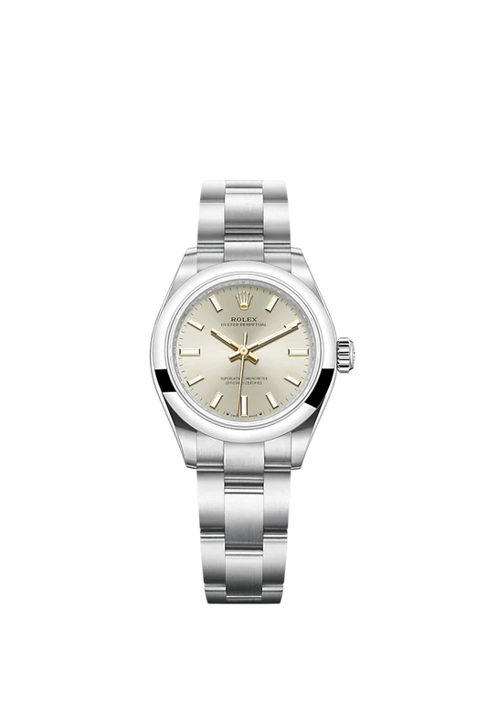 Oyster Perpetual 28 28MM Oyster Bracelet Silver Dial Domed Bezel