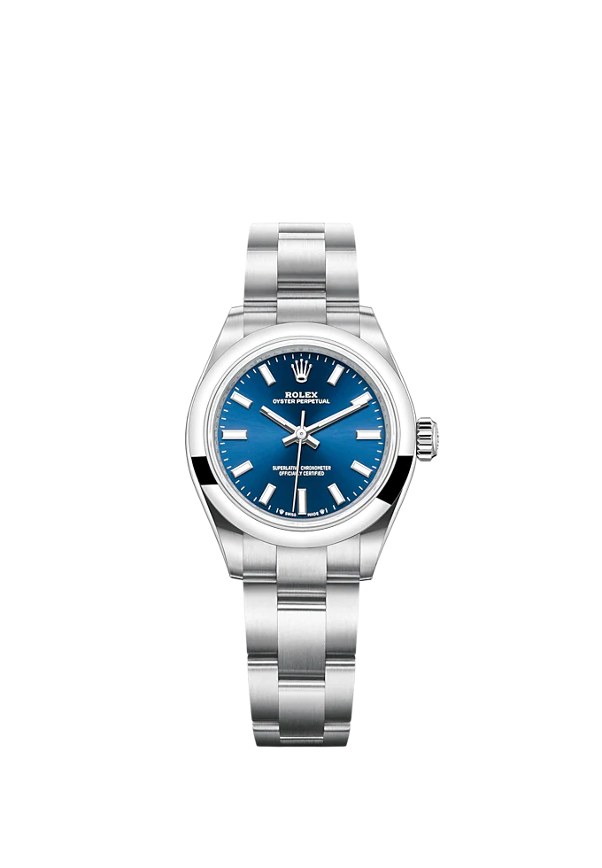 Oyster Perpetual 28 28MM Oyster Bracelet Bright Blue Dial Domed Bezel
