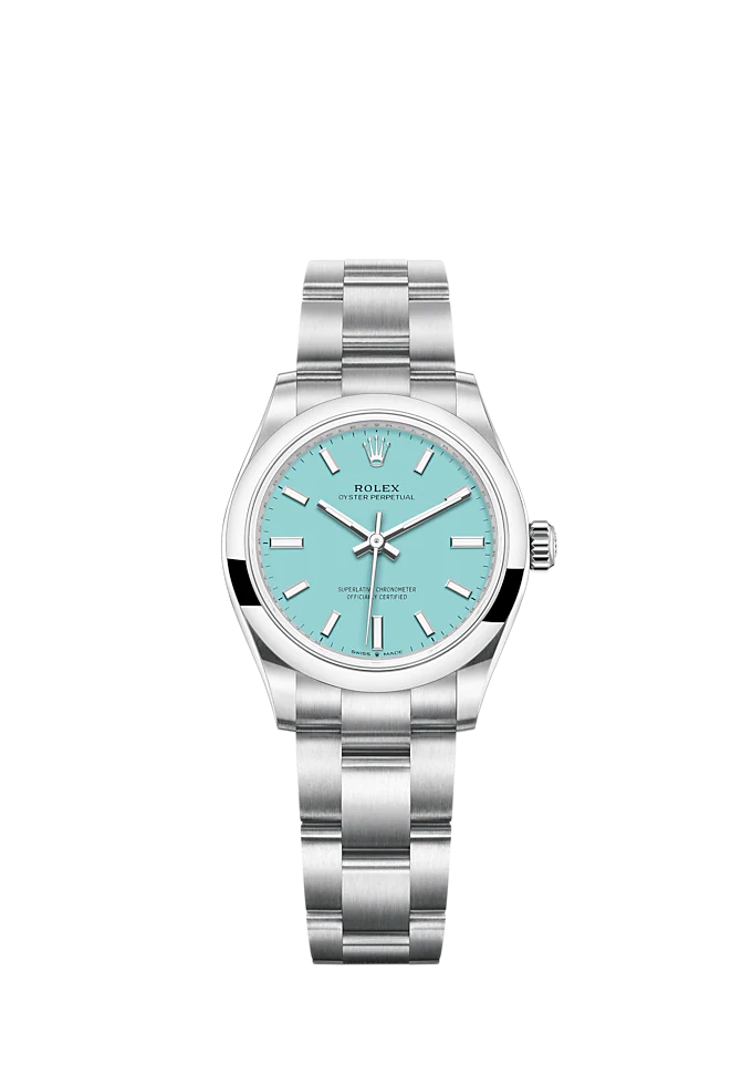 Oyster Perpetual 31 31MM Oyster Bracelet Turquoise Blue Dial Domed Bezel