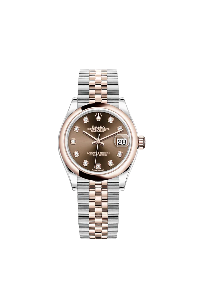 Datejust 31 31mm Jubilee Bracelet Oystersteel and Everose Gold with Chocolate Diamond-Set Dial Everose Gold Bezel