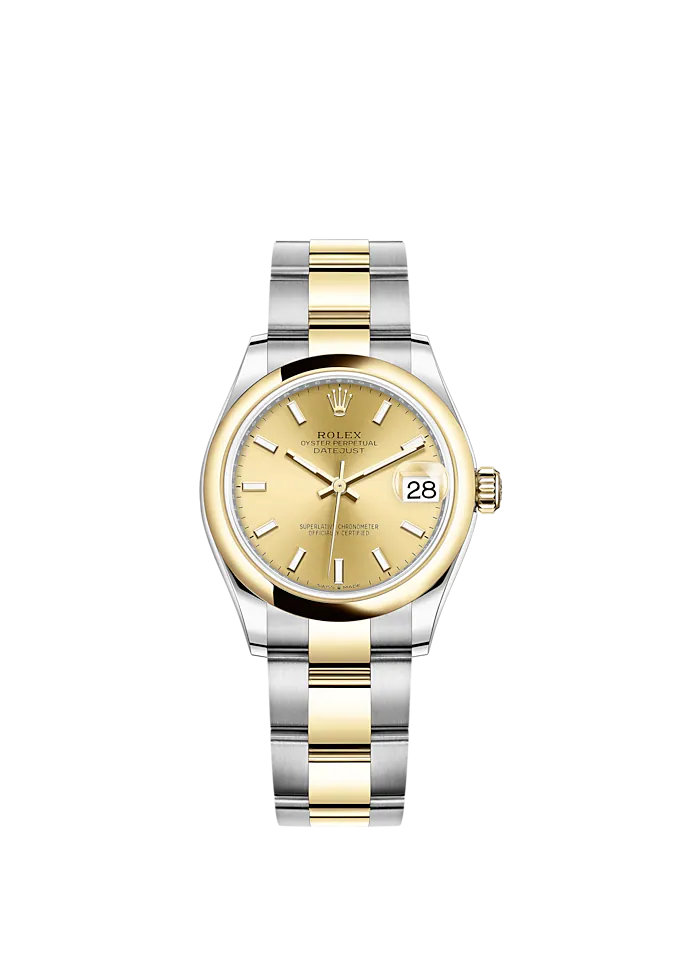 Datejust 31 31mm Oyster Bracelet Oystersteel and Yellow Gold with Champagne Colour Diamond-Set Dial with Yellow Gold Bezel