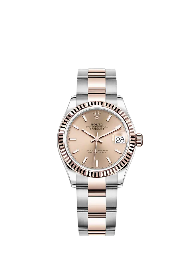 Datejust 31 31mm Oyster Bracelet Oystersteel and Everose Gold with Rosé-Colour Dial Fluted Bezel