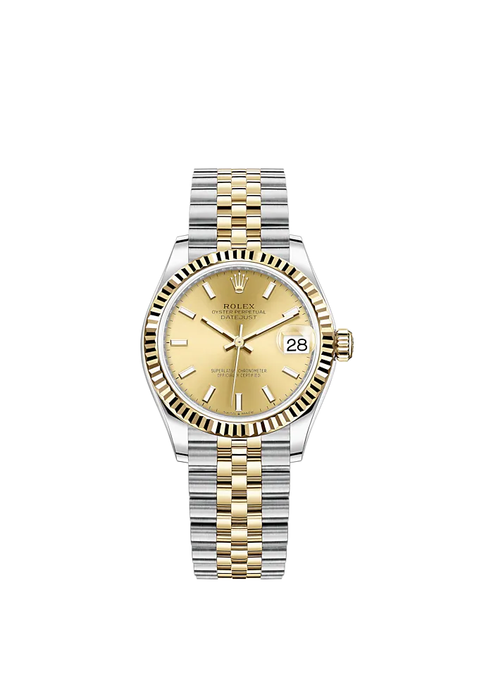 Datejust 31 31mm Jubilee Bracelet Oystersteel and Yellow Gold with Champagne-Colour Dial Fluted Bezel