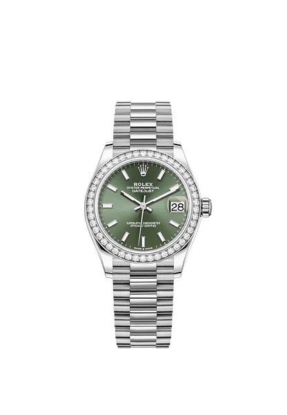 Datejust 31 31mm Oystersteel Oyster and White Gold with Mint Green Dia TPT Timepiece Trading