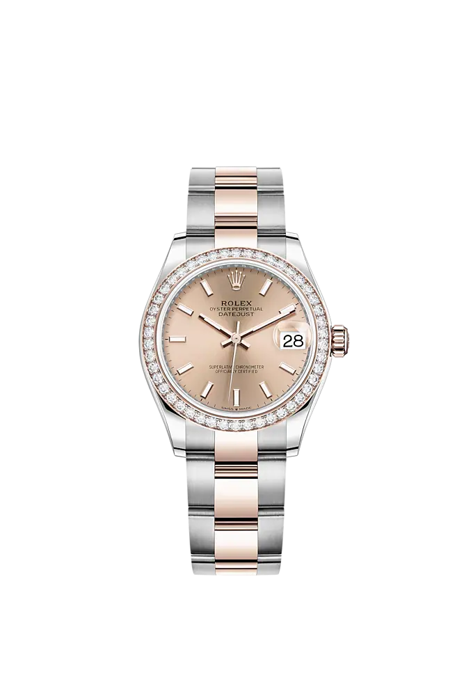 Datejust 31 31mm Oyster Bracelet Oystersteel and Everose Gold with Rosé-Colour Dial Diamond-Set Bezel