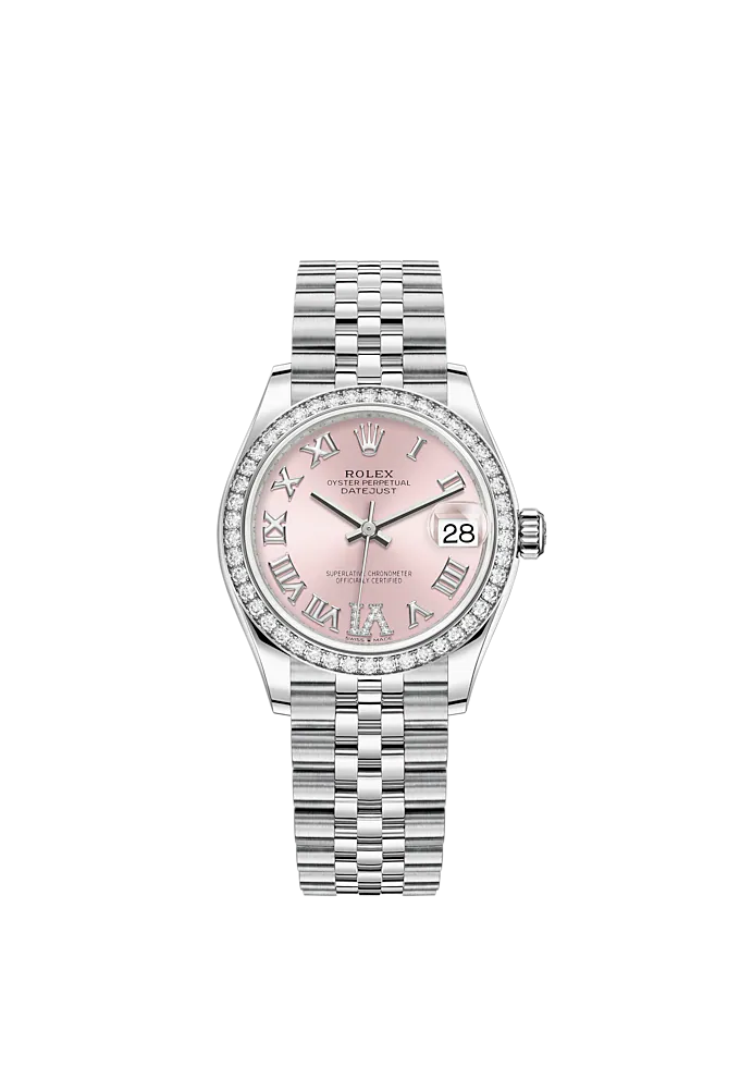 Datejust 31 31mm Jubilee Bracelet Oystersteel and White Gold with Pink Diamond Dial Diamond-Set Bezel